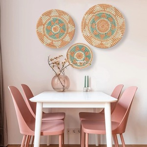 Cesta colgante de pared de algas marinas de paja Natural Vintage bohemio ecológico tejido a mano decoración de pared mayorista vietnamita - Product Image 5