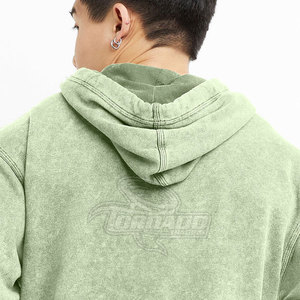 New Arrival Hot Sale <b>Men</b> Acid Wash Hoodies 100% Cotton Solid Winter Wholesale Custom Design - Product Image 4