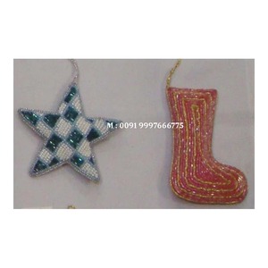 Creative Christmas Hanging Ornament <b>Star</b> And Stocking Decoration With Multi Color Fabric Christmas Hanging Decorative Ornament - Product Image 1