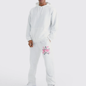 Chándal blanco de invierno para hombre con logotipo personalizado de alta calidad OEM, ropa de talla grande - Product Image 1