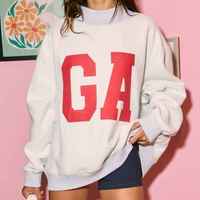 Sweat-shirt à col montant universitaire personnalisé Pull à col montant réversible Géorgie Sweat-shirt réversible
