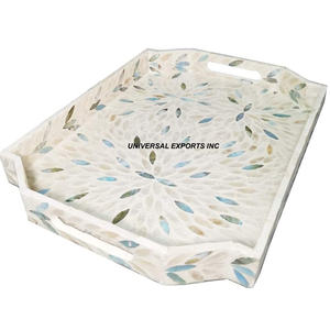 Plateau de service en bois de noyer Plateau de chocolat fait à la main de qualité supérieure Plateau de service en bois de créateur de vente chaude - Product Image 4