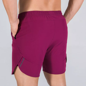 Shorts de sport décontractés pour hommes, couleur unie, 100% polyester, séchage rapide, respirant, taille élastique, impression par sublimation - Product Image 2