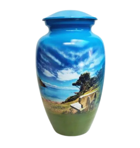 Urna de cremación de Metal de alta demanda de estilo europeo, imagen de hombre de Golf, contenedor funerario conmemorativo para adultos para seres queridos - Product Image 5