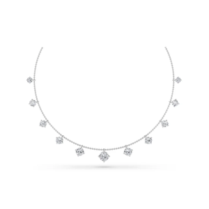 Explore el impresionante collar de cuatro líneas finas con diamantes cultivados en laboratorio, ideal para una moda simple, elegante y sostenible - Product Image 1