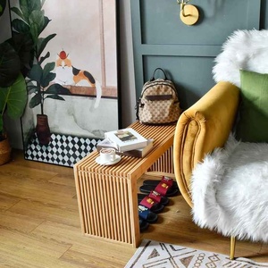 Nuevo banco de comedor de bambú, Banco de almacenamiento interior de madera | Muebles de cocina y sala de estar, Banco de comedor de madera para interior y exterior - Product Image 3