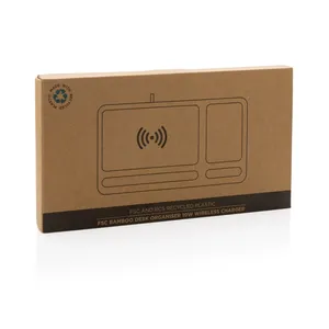 Caricabatterie Wireless Sostenibile da 10W in Bambù, Gadget Promozionali, Power Bank - Product Image 3