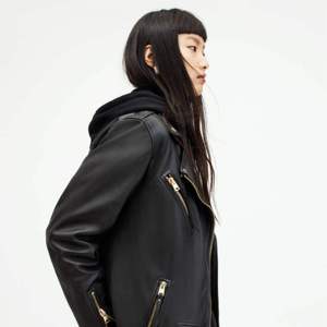 Premium Wholesale Women Black Real Sheepskin Leather <b>Jacket</b> Slim Fit Biker Moto <b>Punk</b> Streetwear Outwear Female Biker Moto Coat - Product Image 2