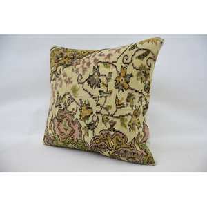 Oreiller en laine Patchwork Paisley Beige 24x24 pouces Premium Vintage carré tissé coussin décoratif canapé maison voiture Portable noël - Product Image 3