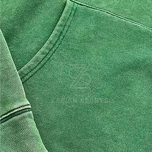 Sudadera con capucha lavada con ácido de gran tamaño para hombre con sudadera básica de bolsillo con acabado personalizado y ajuste informal - Product Image 5