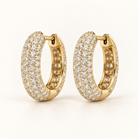 Boucles d'oreilles créoles ouvertes en or 18 carats avec diamants de laboratoire inspirées des ongles, bijoux fins pour femmes