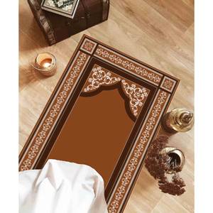 Alfombra de Oración Marrón: Diseño Islámico, Decoración para Mezquita, Alfombra Impresa, Alfombra Delgada No Tejida - Product Image 3