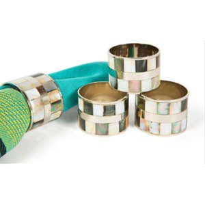 Rond de serviette en métal et en nacre de qualité exclusive Design fantaisie Forme ronde Anneau de serviette de table Organisateur de mouchoirs à vendre - Product Image 5