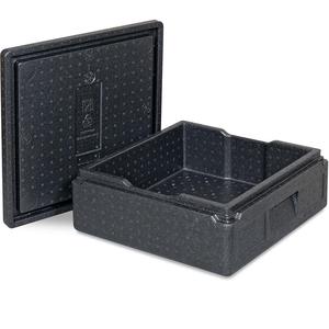 Caja térmica para pizza isobox con tapa capacidad12 litros LxWxH 410x410x165mm cajas de plástico negro para calentar alimentos - Product Image 3