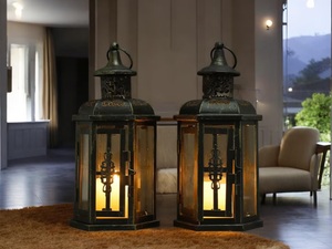 Ksn เชิงเทียนเหล็กแขวนสไตล์วินเทจสีดำสำหรับตกแต่งบ้านและงานแต่งงาน - Product Image 3