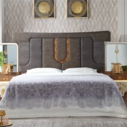 Royal baszd conjunto de quarto king size cama iluminada, placa de cabeça europeu, preço barato, vendas quente