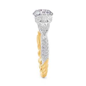 Jeulia Hug Me Virgo's Elegance <b>Gold</b>-Plated Claw-<b>Set</b> Geometric <b>Ring</b> - Product Image 2