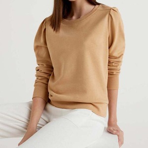 Vente en gros de sweats ras du cou en molleton vierge Sweatshirts en polyester personnalisés pour femmes pour impression de broderie tenue décontractée - Product Image 3