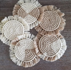 ENSEMBLE de 5 sous-verres en macramé | Fabriqué sur commande | Motif fait à la main pour tasses, boissons, décoration, plante, pot, tapis - Product Image 4
