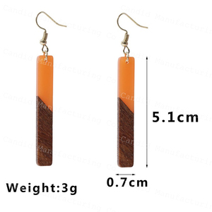 Latest Geometric Statement Wood Earrings with Resin Women's Jewelry Accessory for Wedding Low Price Featuring Pearl Main Stone - Product Image 4