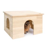 Nouveau design maison en bois naturel avec fenêtre pour hamster produits pour animaux de compagnie chinchillas de cochon d'inde vente en gros du Vietnam