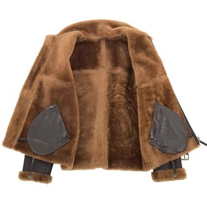 Manteau en cuir PU Vintage pour hommes High Street veste de tous les jours élégante avec col à pression coupe simplifiée tissu Denim saison d'hiver - Product Image 4