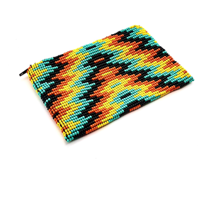 Pochette à monnaie avec broderie de perles de rocaille faite à la main Design personnalisé Perles de rocaille élégantes Porte-monnaie Couleur rose Blanc et rose - Product Image 4