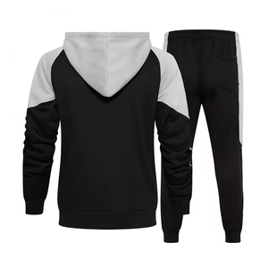Stylish <b>Black</b> and Gray <b>Zip</b>-<b>Up</b> <b>Hoodie</b> and Jogger Set for Modern Athleisure and Casual Wear tracksuit for mens - Product Image 2