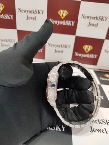 High Quality 40 mm Diamond Wrist Watch Luxury Famous Brand Hiphop Style Stainless Steel <b>Square</b> Glass Wholesaler Exporter India - Product Image 4