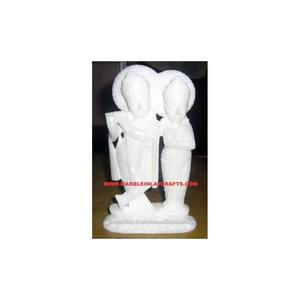 Sculpture artisanale en marbre blanc du Seigneur Radha Krishna Ji, en position debout, pour la décoration de la maison et les cadeaux, de style hindou indien. - Product Image 1