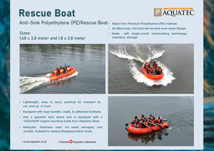 AQT PE Rescue Boat - Durable Rotomoulded Marine Boat with 20HP <b>Engine</b> <b>Mount</b> - Product Image 6
