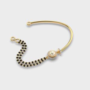 Pulsera Mangal Sutra Kada de Estilo Vintage para Mujer, Diamantes Cultivados en Laboratorio, Certificados por IGI, Oro Amarillo/Blanco/Rosa de 14 Quilates - Product Image 6
