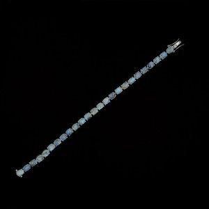 Bracelet de tennis en argent sterling 925 pierre de lune arc-en-ciel pour filles et femmes Flashy Blue Fire Romantic Style Engagement Anniversaire - Product Image 4