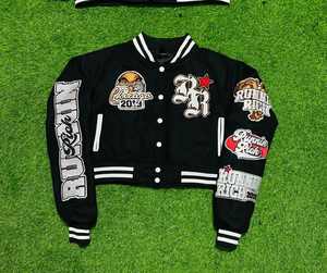 แจ็กเก็ตเลตเตอร์แมนสำหรับผู้ชายเสื้อกันหนาวแบบสตรีทมีฮู้ด OEM ใหม่เสื้อแจ็กเก็ตมีลายโลโก้ XL - Product Image 1