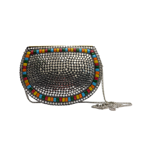 Velvet <b>Cloth</b> Design With Ambrodry Bag for Woman Versatile Design Velvet <b>Cloth</b> Bag With Gray & Multi Color Pearl Stone Ambroidry - Product Image 1