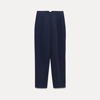 Pantalon élégant taille haute ample pour femme, coupe droite, longueur complète, respirant, infroissable, en polyester/coton, style coréen chic