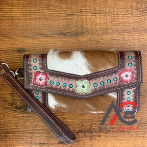 Pochette portefeuille à sculpter usinée à la main portefeuille en cuir de vachette élégant multi-usages embrayages en cuir occidental pour femmes - Product Image 1