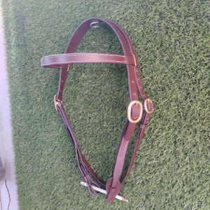 Bride occidentale perlée à une oreille en cuir de course de chevaux avec exportateurs indiens sculptés à la main au meilleur prix - Product Image 2