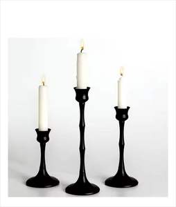 <b>Metal</b> <b>Black</b> Taper Candelabra <b>Candle</b> <b>Holders</b>-Handmade Eco-Friendly Durable for Valentine's Day Birthday Party Dining Home Decor - Product Image 1