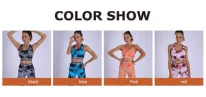 ชุดออกกำลังกาย2ชิ้นสำหรับผู้หญิงบราเลกกิ้งเอวสูงชุดออกกำลังกายเอวยางยืดระบายอากาศได้มีสไตล์ใหม่ - Product Image 2