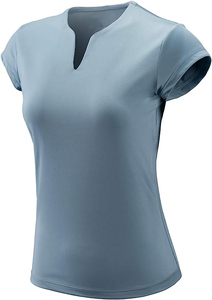 เสื้อโปโลคอวีแขนสั้นใส่ได้ทั้งชายและหญิงเสื้อพิคเกิลบอลพิมพ์โลโก้แบบกำหนดเองระบายอากาศแห้งเร็วลำลองสำหรับฤดูร้อน - Product Image 3