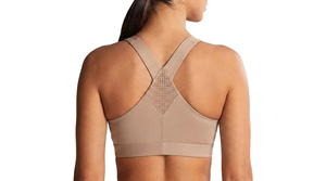 Women Solid Color Halter Sports Bra V-Neck Medium Support Breathable <b>Mesh</b> Yoga <b>Top</b> Seamless Design - Product Image 2