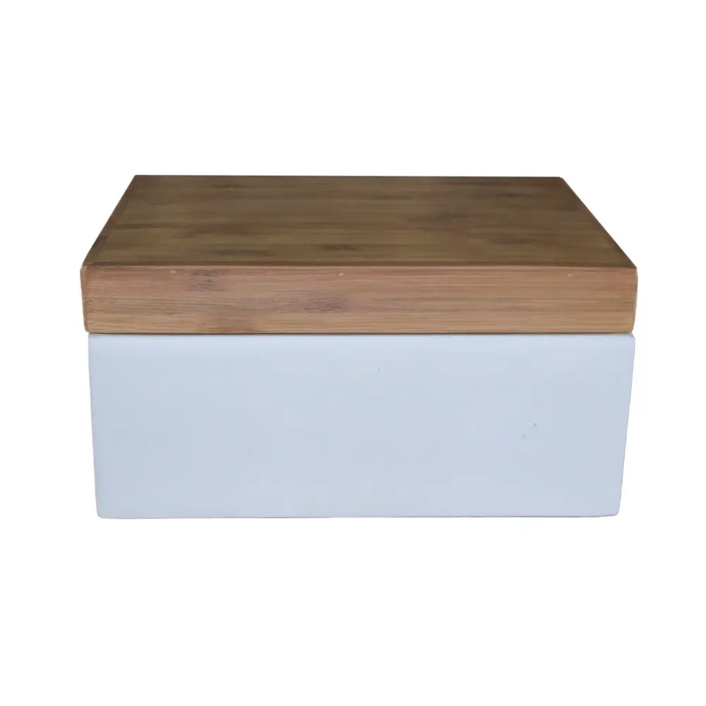 white bamboo box with lid use for kitchen ware or bath room eco friendly very cheap product by hand new product spun bamboo box