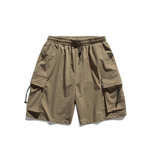 Shorts Cargo d'été en coton solide pour hommes Vente entière Taille élastique écologique Casual Loose Outdoor Sport Shorts Plain Dyed - Product Image 6