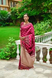 Tenue de fête du Nouvel An bonne qualité saree en soie brute saree léger tenue de mariage de Style bohème de Surat - Product Image 6