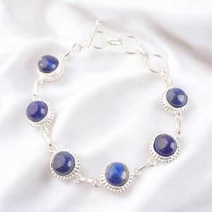 Zircon Sterling <b>Silver</b> Handmade Gemstone Adjustable Bracelet Simple Classic Design Luxury Gift for <b>Women</b> - Product Image 1