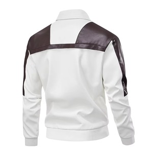 Chaqueta de Cuero para Hombre 2025, Nueva, de Alta Calidad, con Revestimiento de Piel de Oveja, Cómoda, Casual, Impermeable, con Capucha, Cuello Alto y Logotipo Frontal - Product Image 4