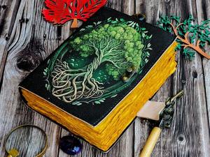 Women's Tree of Life Genuine Leather Journal A5 Spiral Notebook Custom Logo Thread Sewing Organizer Perfect Gift <b>Box</b> Packaging - Product Image 4