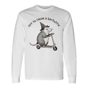 Camiseta de Manga Larga con Diseño de Opossum en Scooter para Causar la Mayor Vuelta (Producto Promocional) - Product Image 1
