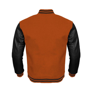Veste bomber vintage en chenille brodée en polyester/coton sur mesure OEM pour l'hiver, veste universitaire pour hommes, teinte unie, col montant - Product Image 6